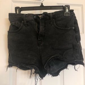 Black jean high waisted shorts